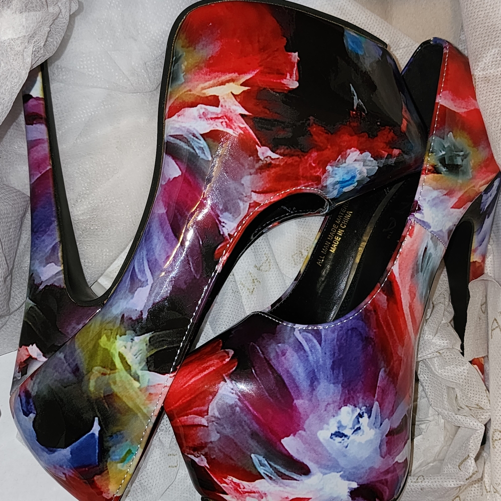 Liliana Multicolor Floral Heels